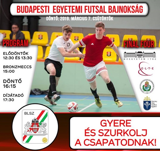 Március 7-én lesz a Budapesti Egyetemi Futsal négyes döntője